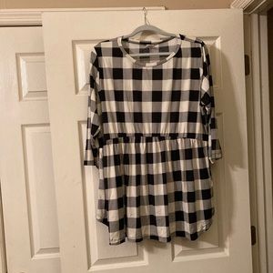 Sew In Love Gingham Buffalo Plaid Babydoll Top